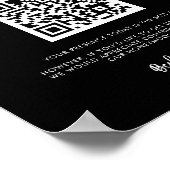 moderne zwarte Honeymoon-code QR-code Poster (Hoek)