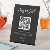 moderne zwarte Honeymoon-code QR-code Reclamebord Met Voetstuk (Insitu)