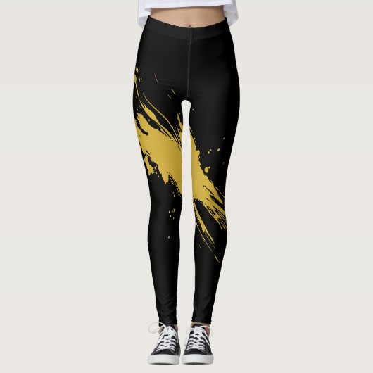 Moderne zwarte hoog getailleerde legging voor dage (Voorkant)