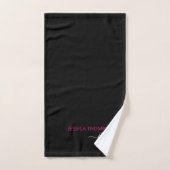Moderne zwarte hotroze eenvoudige scriptmonogram bad handdoek (Handdoek)