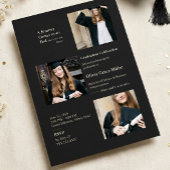 Moderne Zwarte Houtskool Foto Collage Afstuderen Kaart