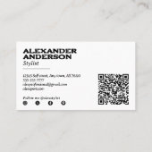 Moderne zwarte houtskool Scribble Professional Visitekaartje (Achterkant)