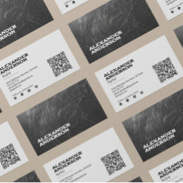 Moderne zwarte houtskool Scribble Professional Visitekaartje