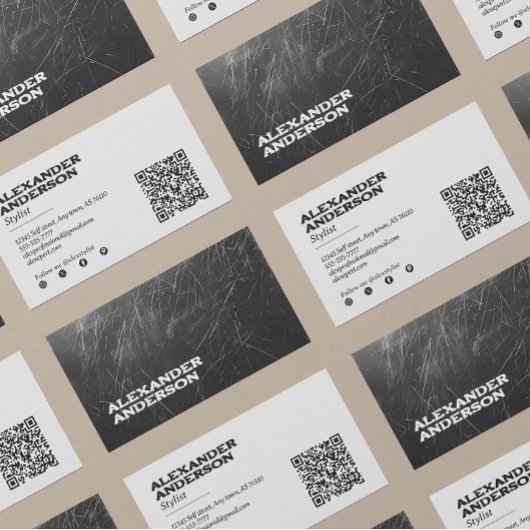 Moderne zwarte houtskool Scribble Professional Visitekaartje