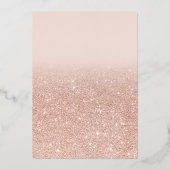 Moderne zwarte huwelijks script foto gouden folie  folie uitnodiging (Achterkant)