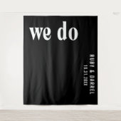 Moderne zwarte huwelijksachtergrond van Ruby Black Wandkleed (Voorkant)