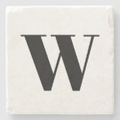 Moderne zwarte initiaal letter chic stenen onderzetter (Voorkant)