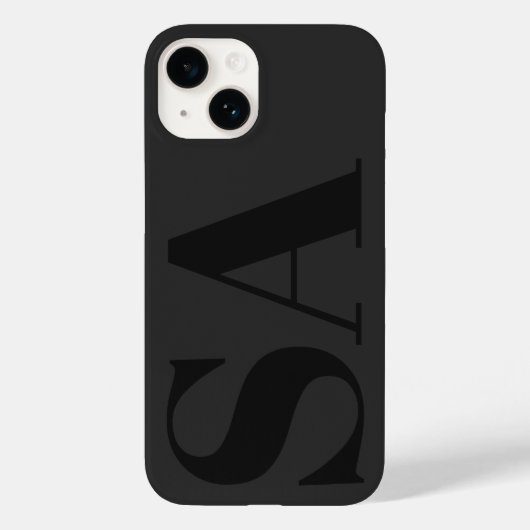 Moderne zwarte initiaal minimaal tegenwoordig Case-Mate iPhone case (Achterkant)