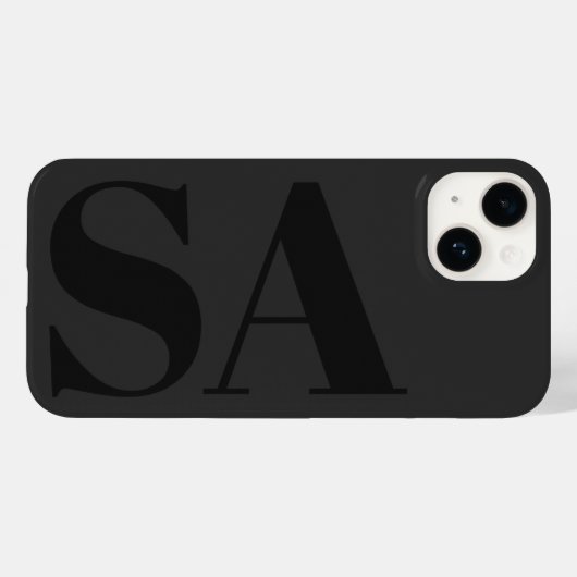 Moderne zwarte initiaal minimaal tegenwoordig Case-Mate iPhone case (Achterkant (horizontaal))