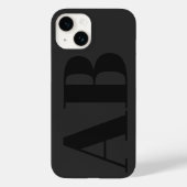 Moderne zwarte initiaal minimaal tegenwoordig Case-Mate iPhone case (Achterkant)