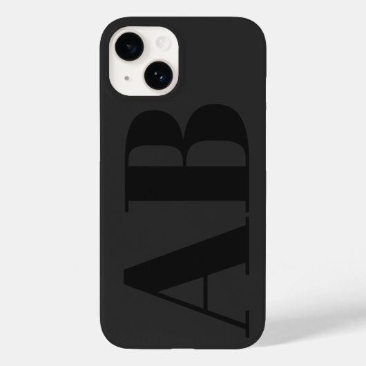 Moderne zwarte initiaal minimaal tegenwoordig Case-Mate iPhone case (Achterkant)