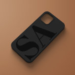 Moderne zwarte initiaal minimaal tegenwoordig Case-Mate iPhone 14 hoesje<br><div class="desc">Modern zwart initiaal monogram met minimaal contemhedendaags design van telefoonbehuizingen.</div>