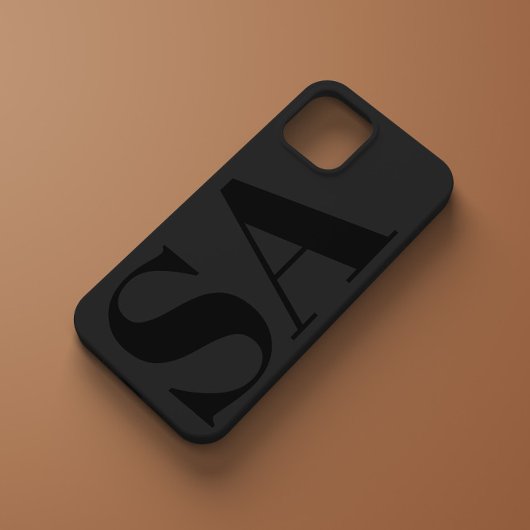 Moderne zwarte initiaal minimaal tegenwoordig Case-Mate iPhone case