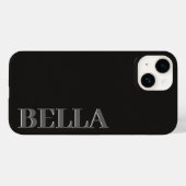 Moderne zwarte initiaal minimaal tegenwoordig Case-Mate iPhone case (Achterkant (horizontaal))