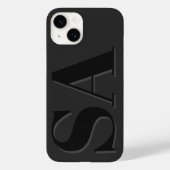 Moderne zwarte initiaal minimaal tegenwoordig Case-Mate iPhone case (Achterkant)
