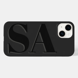 Moderne zwarte initiaal minimaal tegenwoordig Case-Mate iPhone 14 hoesje