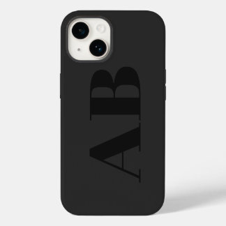 Moderne zwarte initiële minimale hedendaagse iPhone 14 hoesje