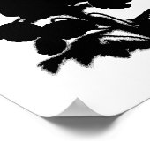 Moderne Zwarte Inkt Abstracte Tuin Floral Art Poster (Hoek)