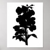 Moderne Zwarte Inkt Abstracte Tuin Floral Art Poster (Voorkant)