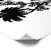 Moderne Zwarte Inkt Abstracte Wildflower Daisy Art Poster (Hoek)