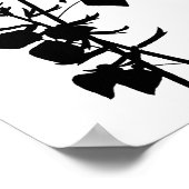 Moderne Zwarte Inkt Abstracte Wildflower Floral Ar Poster (Hoek)