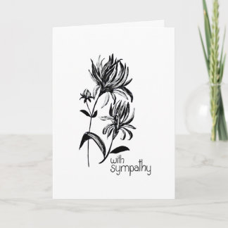 Moderne Zwarte Inkt Botanische Handletterkundige R Kaart