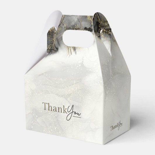 Moderne zwarte inkt gouden islamitische bruiloft D Bedankdoosjes (Achterkant)