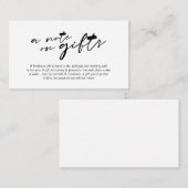 Moderne zwarte inkt minimalistische doopvont, een  informatiekaartje (Voorkant / Achterkant)