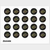 Moderne zwarte-kaarsenlabel ronde sticker (Vel)