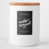 Moderne zwarte-kaarsenlabel voedselcontainer etiket (Voorkant)