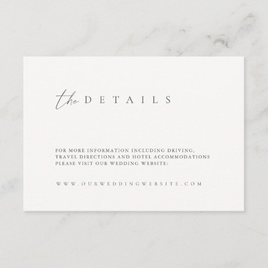 Moderne zwarte Kaart met details over bruiloft (Voorkant)