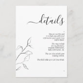 Moderne zwarte Kaart met details over bruiloft (Voorkant)