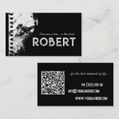 Moderne zwarte kaart met  fotografievibe visitekaartje (Voorkant / Achterkant)