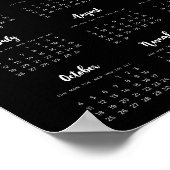 Moderne zwarte kalender 2025 poster (Hoek)