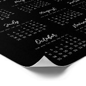 Moderne zwarte kalender 2025 poster (Hoek)