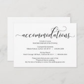 Moderne zwarte kalligrafie, accommodaties informatiekaartje (Voorkant / Achterkant)