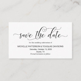 Moderne zwarte kalligrafie, bruiloft Bewaar de dat Informatiekaartje