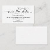 Moderne zwarte kalligrafie, bruiloft Bewaar de dat Informatiekaartje (Voorkant / Achterkant)