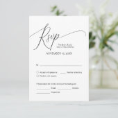 Moderne zwarte kalligrafie, bruiloft-binnenste RSV Informatiekaartje (Staand voorkant)