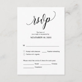 Moderne zwarte kalligrafie, bruiloft-binnenste RSV Informatiekaartje