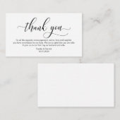 Moderne zwarte kalligrafie, bruiloft Dank u Informatiekaartje (Voorkant / Achterkant)