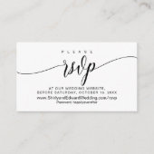 Moderne zwarte kalligrafie, bruiloft RSVP Informatiekaartje (Voorkant)