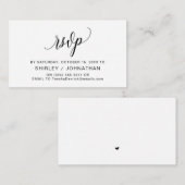 Moderne zwarte kalligrafie, bruiloft RSVP Informatiekaartje (Voorkant / Achterkant)