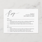 Moderne zwarte kalligrafie, bruiloft RSVP Informatiekaartje (Voorkant)