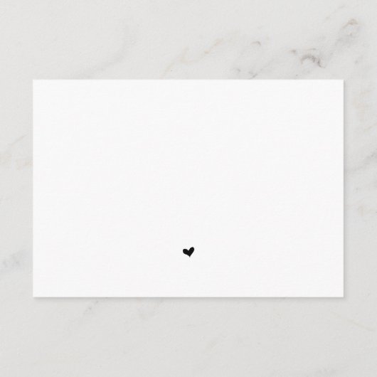 Moderne zwarte kalligrafie, bruiloft RSVP Informatiekaartje (Achterkant)