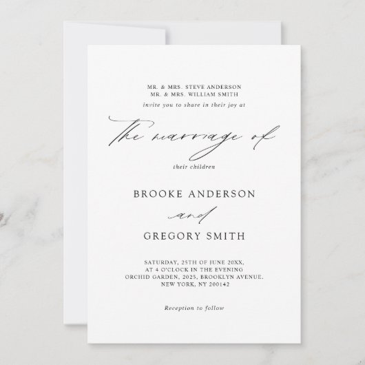 Moderne zwarte kalligrafie Eenvoudig minimalistisc Kaart (Voorkant)