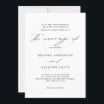 Moderne zwarte kalligrafie Eenvoudig minimalistisc Kaart<br><div class="desc">Zwarte kalligrafie trouwuitnodiging,  perfect voor een moderne romantische,  minimalistische bruiloft. Het ontwerp biedt een mooie en elegante typografie op een witte achtergrond met een schone en eenvoudige look. Neem contact met mij op voor hulp bij aanpassingen of als u een ander product nodig hebt met dit ontwerp.</div>
