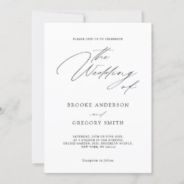 Moderne zwarte kalligrafie Eenvoudig minimalistisc Kaart