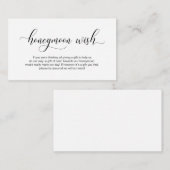 Moderne zwarte kalligrafie, Huwelijksreis Wens Informatiekaartje (Voorkant / Achterkant)