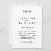 Moderne zwarte kalligrafie in één bruiloft kaart (Voorkant)